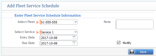 Add Service Schedule